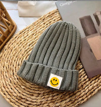 Thumbnail for Baby Toddler Ribbed Knit Smile Face Beanie - PepitoStore