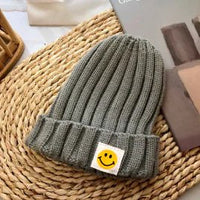 Thumbnail for Baby Toddler Ribbed Knit Smile Face Beanie - PepitoStore