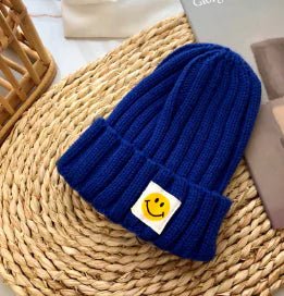 Baby Toddler Ribbed Knit Smile Face Beanie - PepitoStore