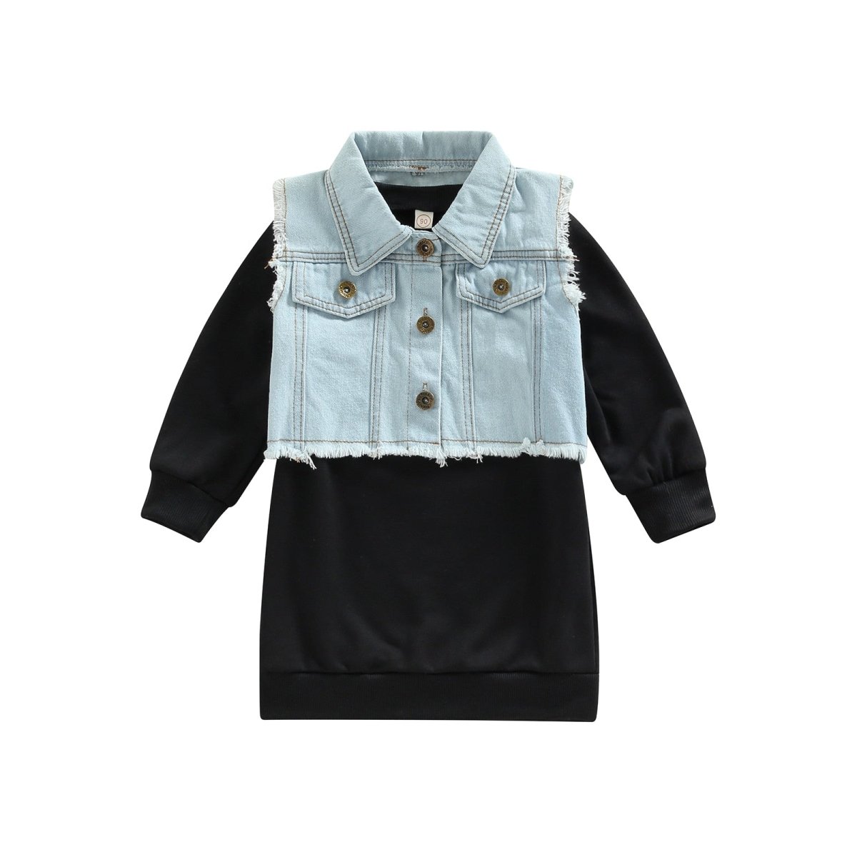 Infant Dress + Waistcoat, Long Sleeve Set - PepitoStore