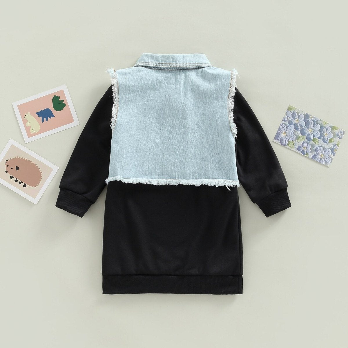 Infant Dress + Waistcoat, Long Sleeve Set - PepitoStore