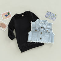 Thumbnail for Infant Dress + Waistcoat, Long Sleeve Set - PepitoStore