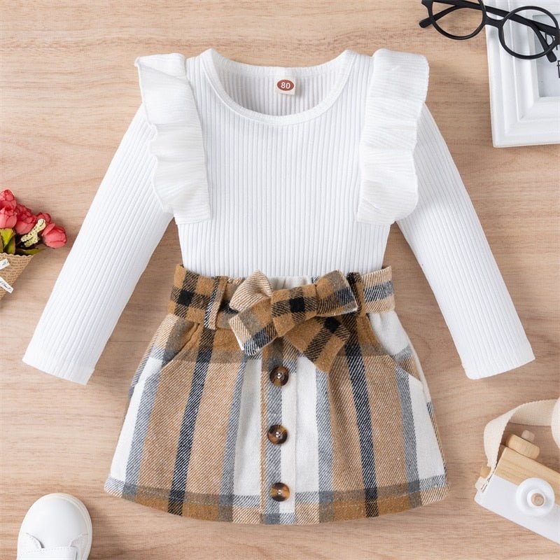 Knitted Ribbed Solid Color Baby Girl Set - PepitoStoreBaby Girl