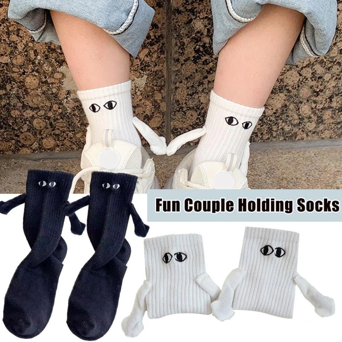 Magnetic Holding Hands Couple Socks - PepitoStore