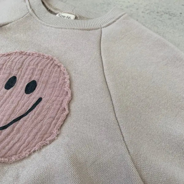 Smiley Face Sweatshirt Baby Romper - PepitoStorerompers