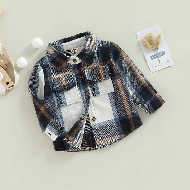 Toddler Plaid Patchwork Long Sleeve - PepitoStore