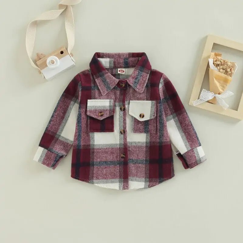 Toddler Plaid Patchwork Long Sleeve - PepitoStore