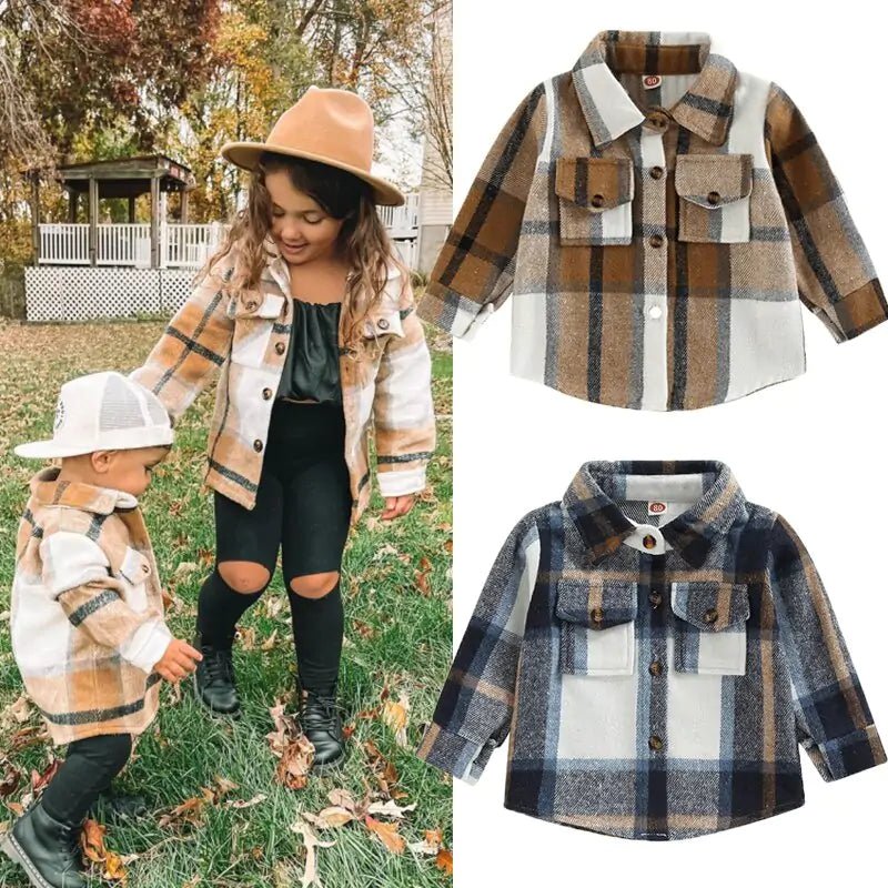 Toddler Plaid Patchwork Long Sleeve - PepitoStore