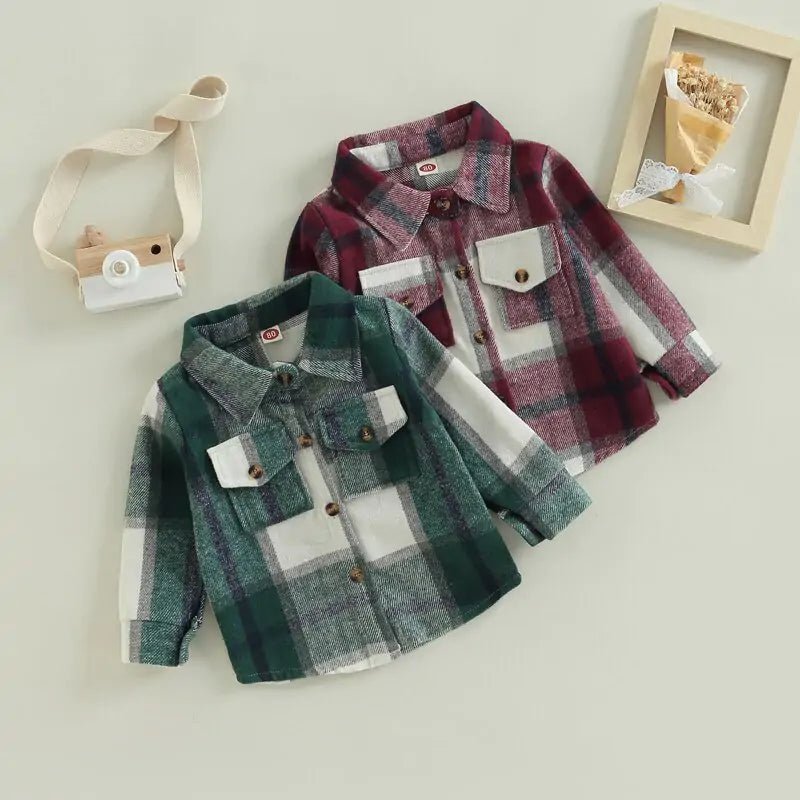 Toddler Plaid Patchwork Long Sleeve - PepitoStore