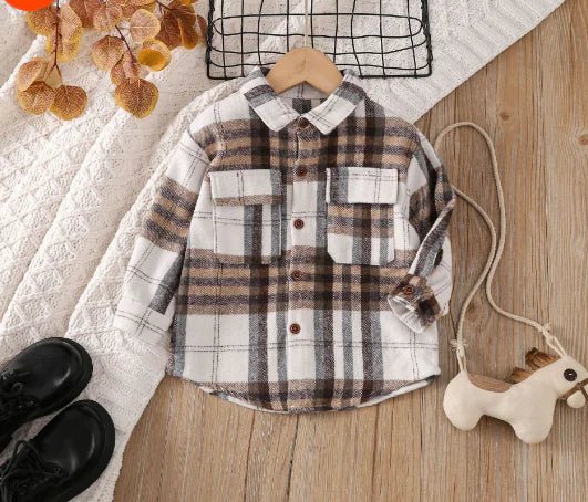 Toddler Plaid Patchwork Long Sleeve - PepitoStore