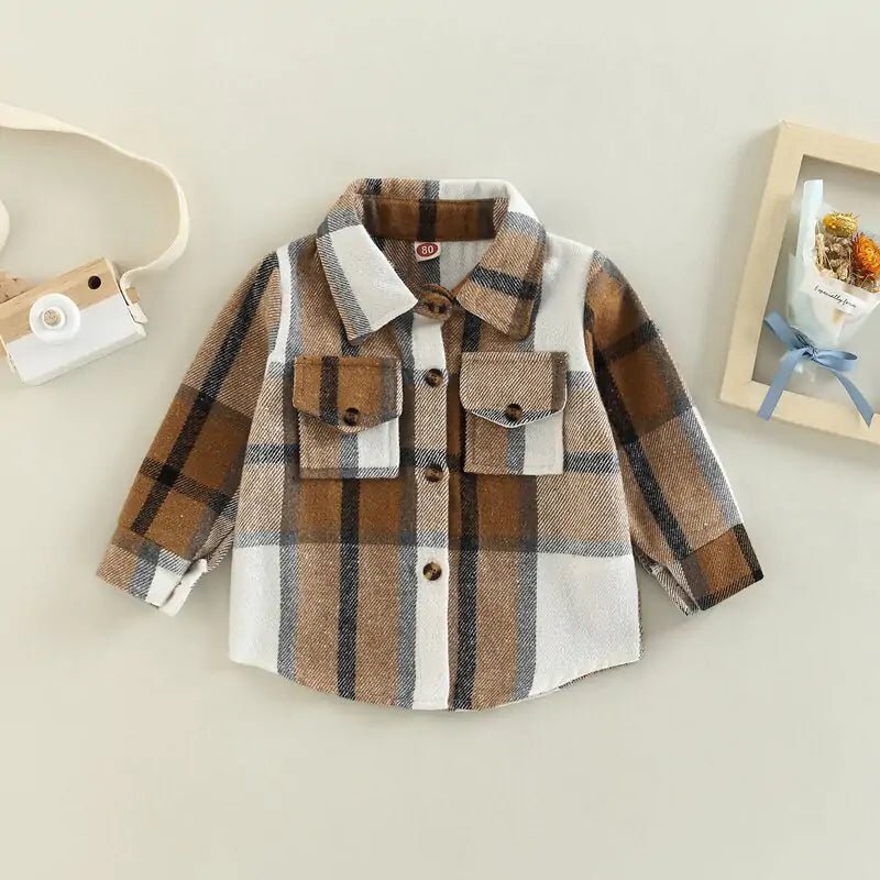 Toddler Plaid Patchwork Long Sleeve - PepitoStore