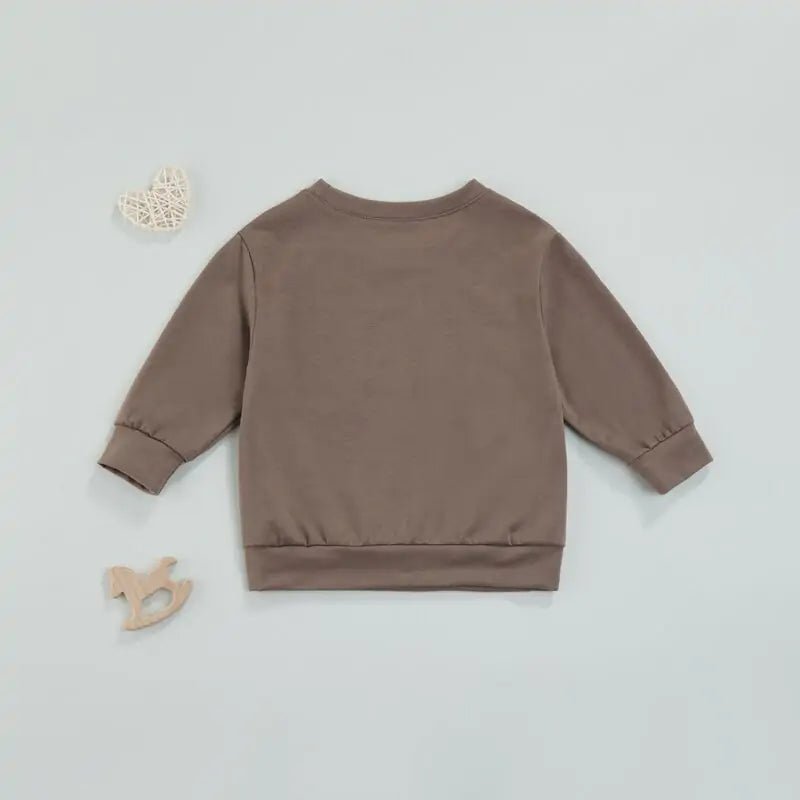 Toddler Solid Letter Print Pullover - PepitoStore